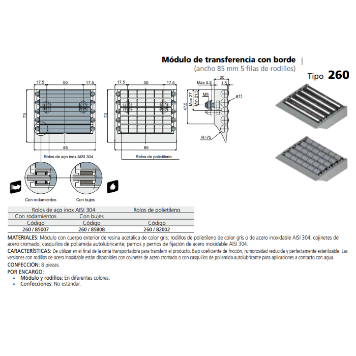 MODULO TRANSFERENCIA 5 RODILLOS L85 C026082002