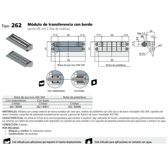 MODULO TRANSFERENCIA 2 RODILLOS L85 C026285005