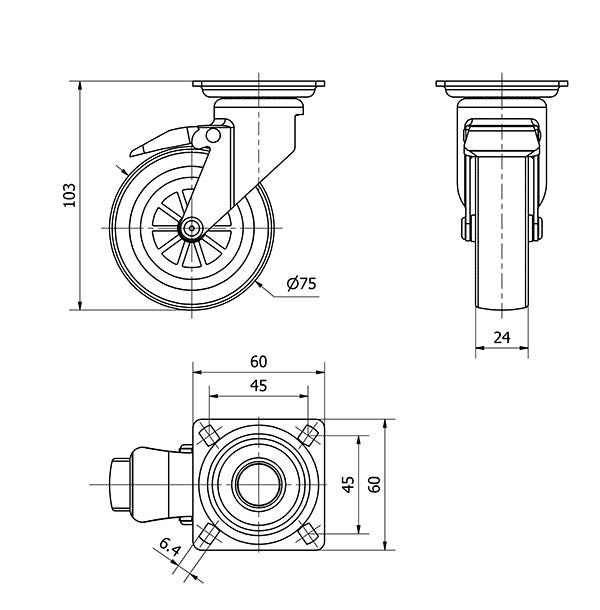 Rueda Alex D-75 Cod: 1-0521