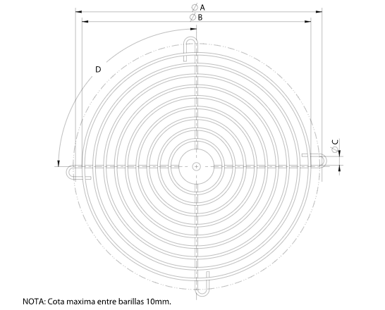 Rejilla de protección Casals RP 45