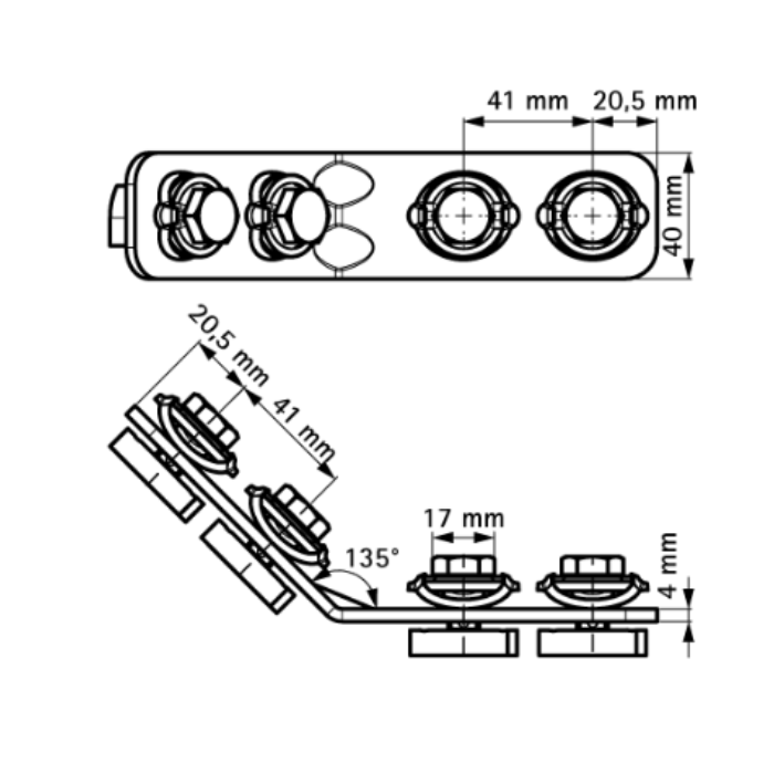 Conector G2 Bid RapidStrut® BUP1000 135º