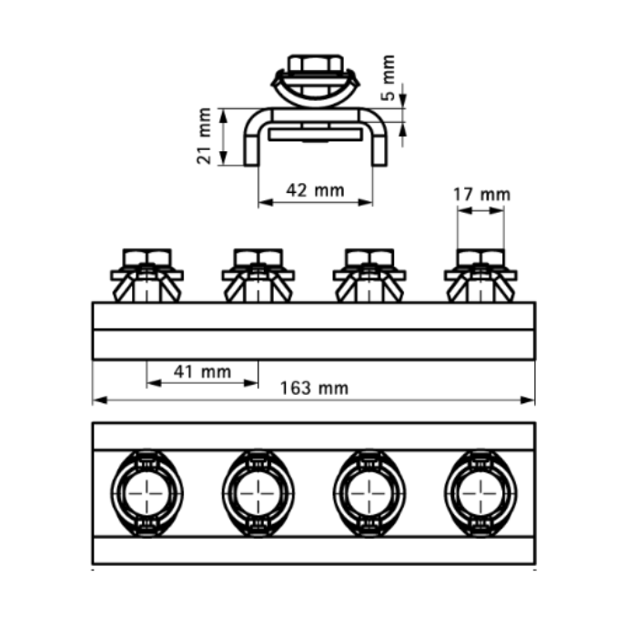 Conector G2 Bis RapidStrut® BUP1000 163MM