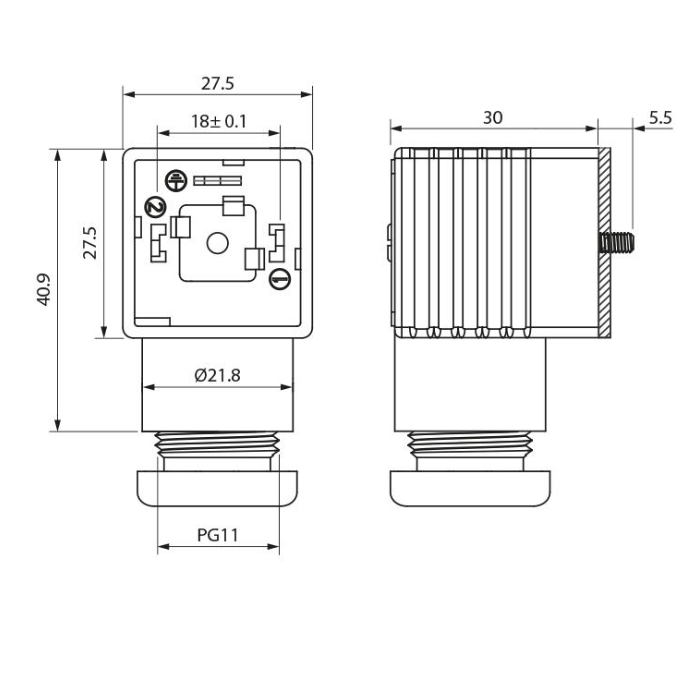 Conector Luminoso T-30-36 220V