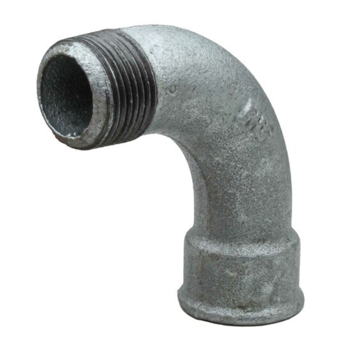 Curva 90º Galvanizada Macho-Hembra | Hierro Maleable | ISO 7/1