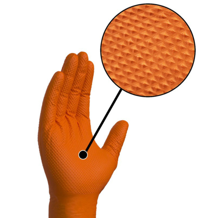 Guante de nitrilo grip diamantado naranja Prolimax