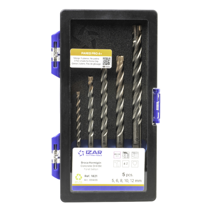 Juego de 5 Brocas de Pared Profesional IZAR 4Z+ Ref. 1821
