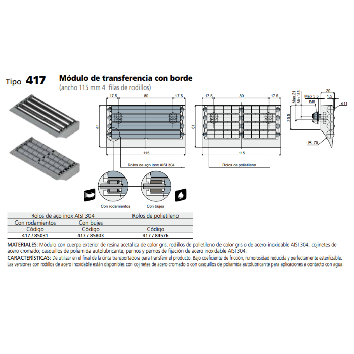 MODULO TRANSFERENCIA 4 RODILLOS L115 C041784576