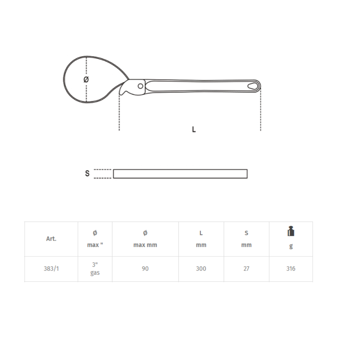 Llave De Correa Beta 383/1 3" Ø90MM