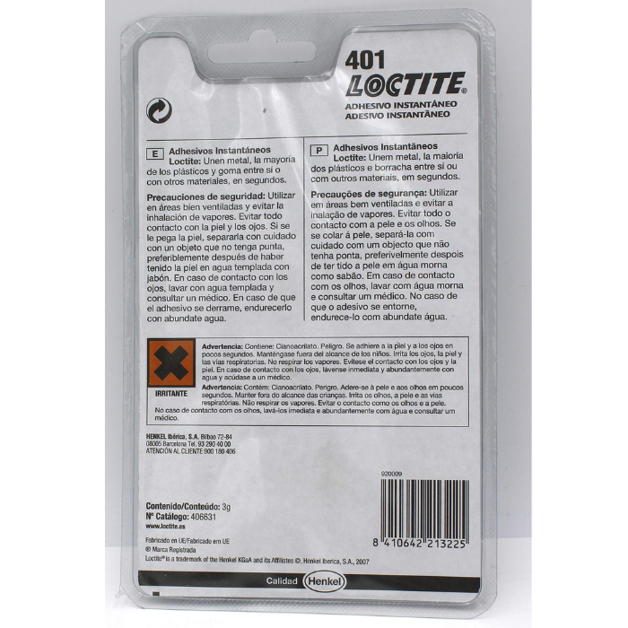 LOCTITE 401 Adhesivo instantáneo uso general 3g