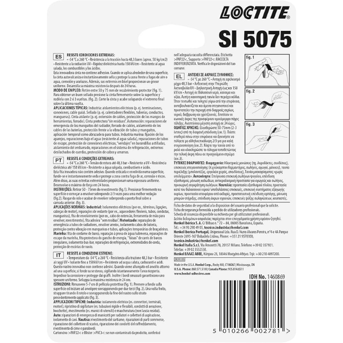 LOCTITE SI 5075 Cinta de silicona para sellar y aislar 4,27m X 2,5cm