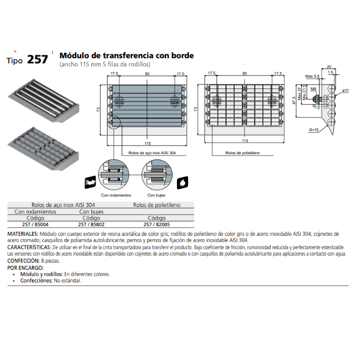 MODULO TRANSFERENCIA 5 RODILLOS L115 C025782005