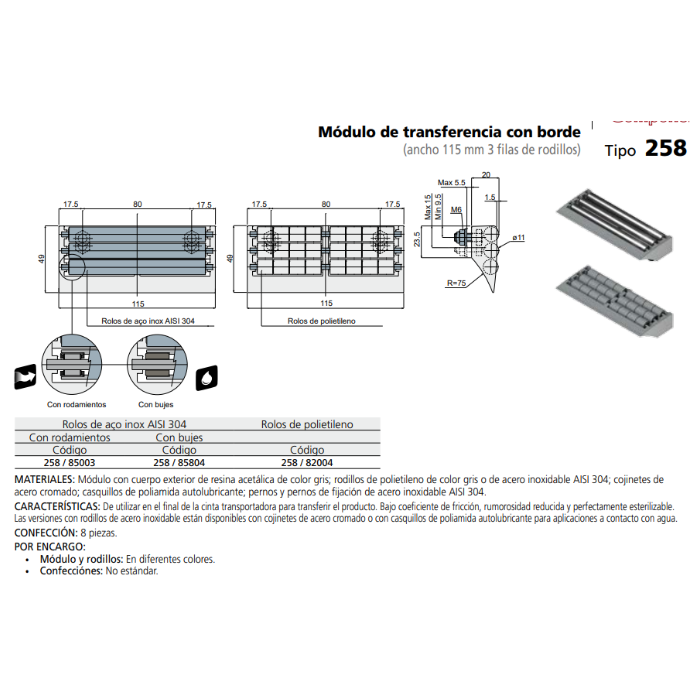 MODULO TRANSFERENCIA 3 RODILLOS L115 C025882004