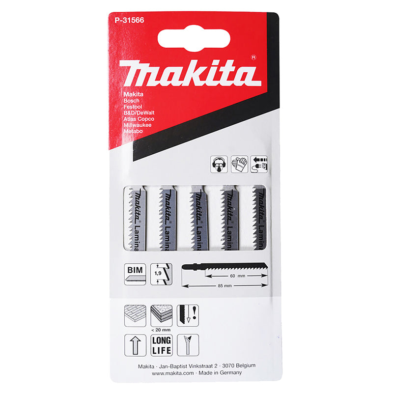 Pack 5 hojas de sierra de calar Makita Bi-metal P-31566