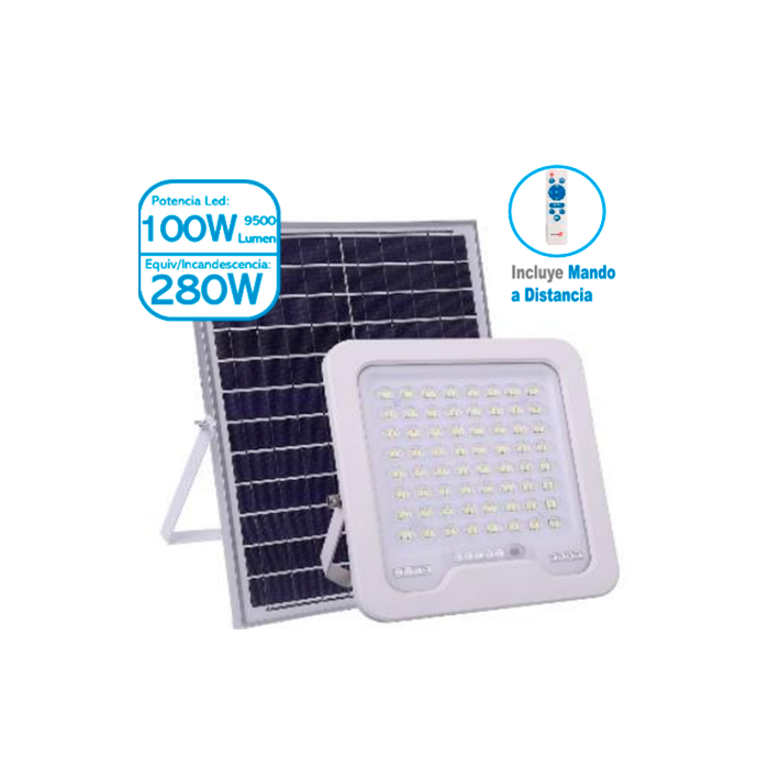 Proyector Solar IP67 Luz Cálida 100W 4750Lm 3000ºK