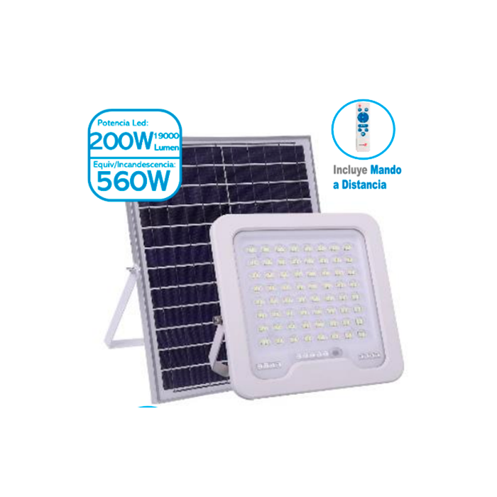 Proyector Solar IP67 Luz Cálida 200W 19000Lm 3000ºK