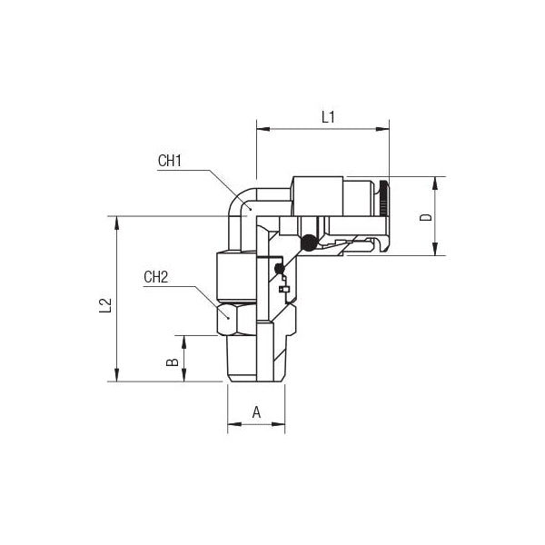 Racor codo Aignep 58111 6 M6X1 5811100005