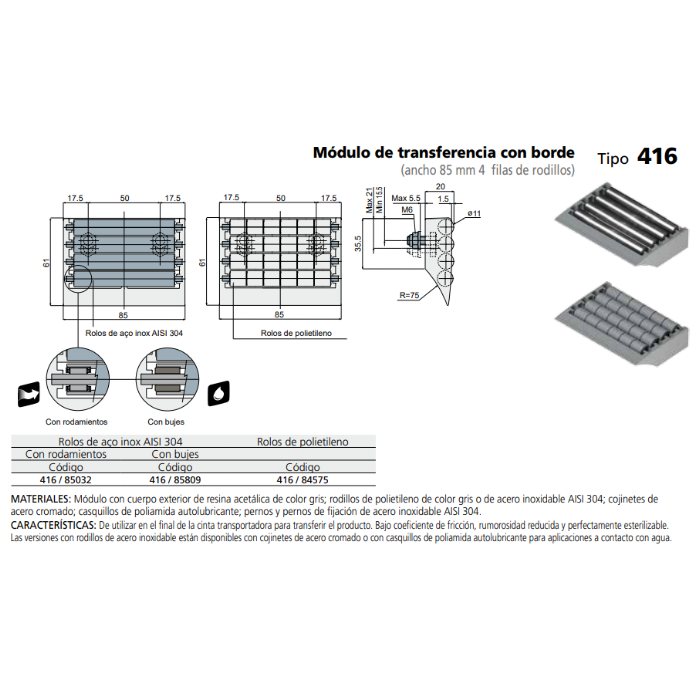 MODULO TRANSFERENCIA 4 RODILLOS L85 C041684575