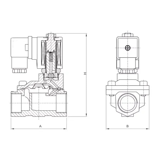 Electroválvula 2/2 abierta Vitón cuerpo inox A316 2" Alren Serie SLP