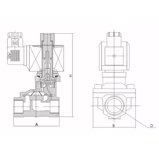 Electroválvula 2/2 abierta NBR cuerpo latón 2" Alren Serie SLP