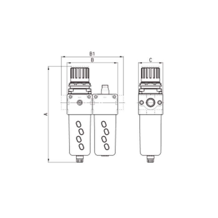 Grupo de filtraje CAMOZZI  1/4" 25µm  MC104-C-25