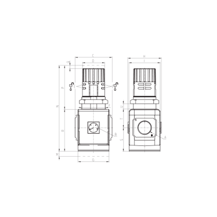 REGULADOR DE PRESIÓN CAMOZZI 3/8" 0,5-10 BAR C/MANÓMETRO MX2-3/8-R004