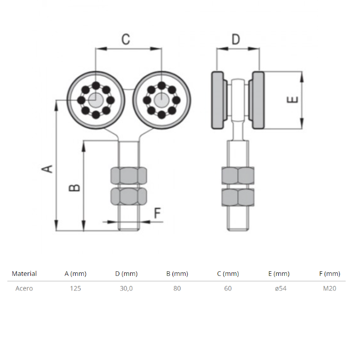 Carro 4 Rodamientos S54-CR 4R D-54 85-616