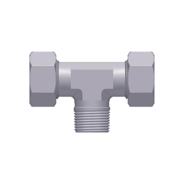 Te macho con rosca BSP cónica DIN 2353 inox A-316