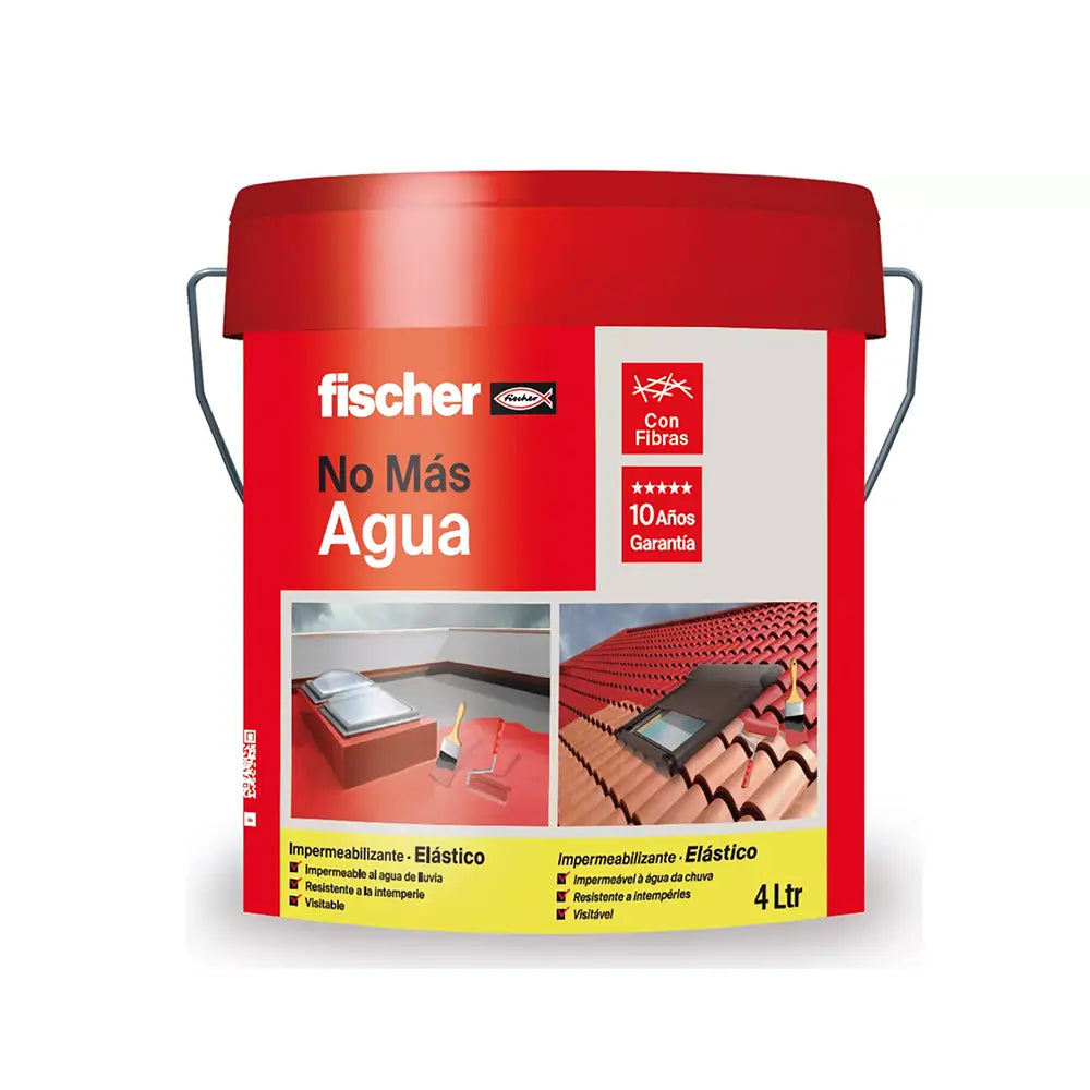Impermeabilizante No Mas Agua elástico Fischer 4L Rojo