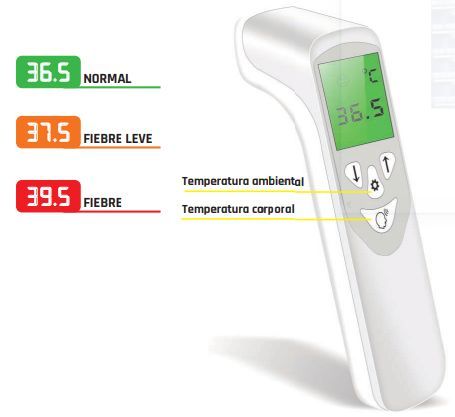 Termómetro por infrarrojos MWAXD515 32,0ºC-42,9ºC