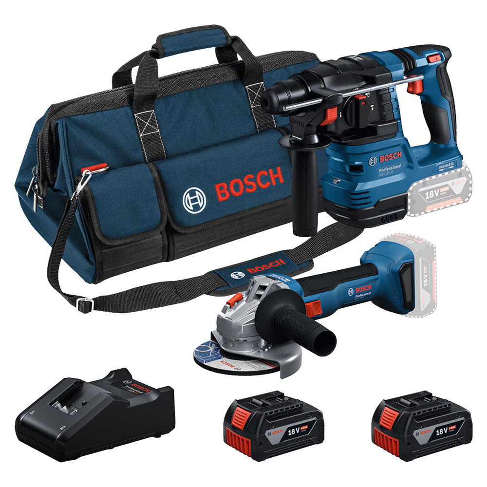 Combo Bosch de Amoladora GWS 18V-8 y Martillo GBH 18V-22