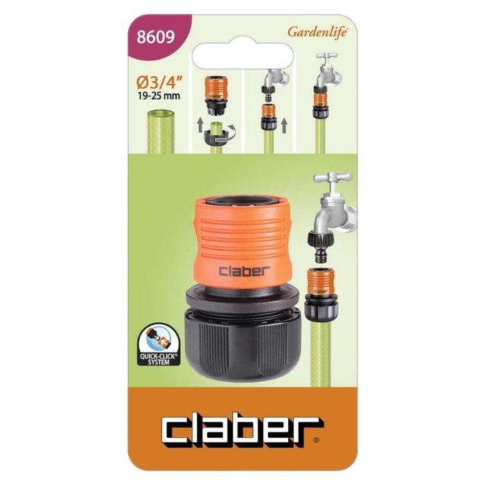 Conector Automático Claber de 3/4"| Empalme Rápido | Cód. 8609