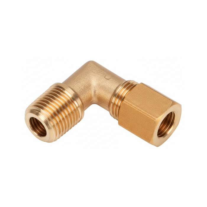 Codo de Compresión 90° | Latón Legris | Rosca Macho BSPT
