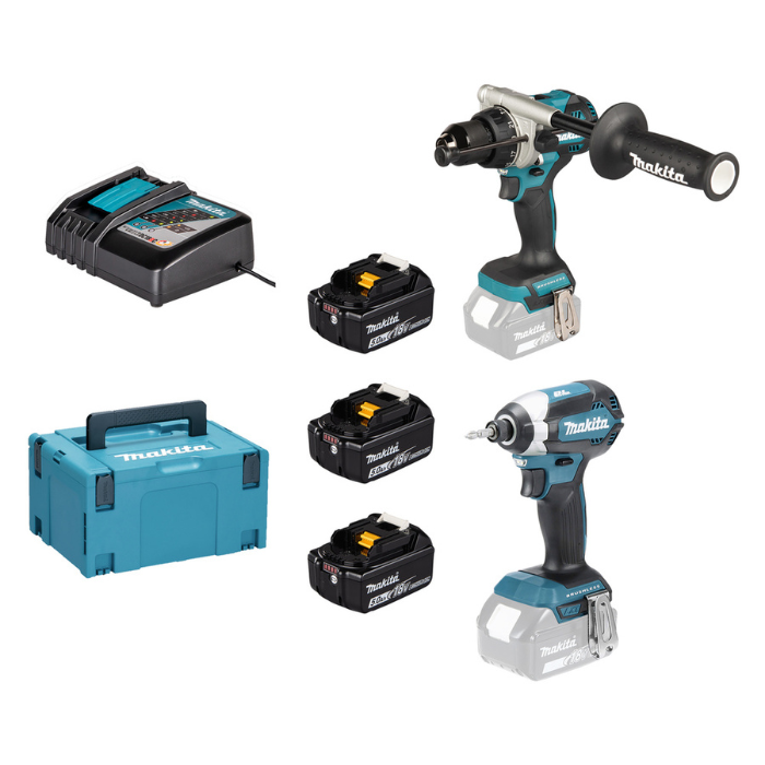 Kit Combo Makita 18V DLX2550TJ | DHP492 + DTD153 3x5.0Ah