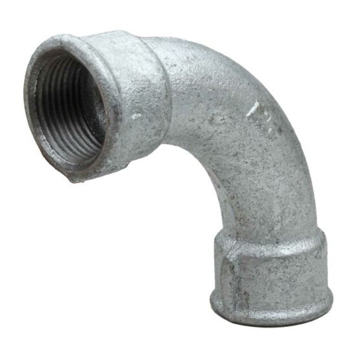 Curva 90º Galvanizada Hembra-Hembra | Hierro Maleable | ISO 7/1
