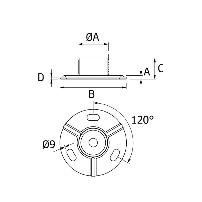 Soporte Base de Suelo Pasamanos Inoxidable AISI-316 Ø43 mm | Modelo BS-00