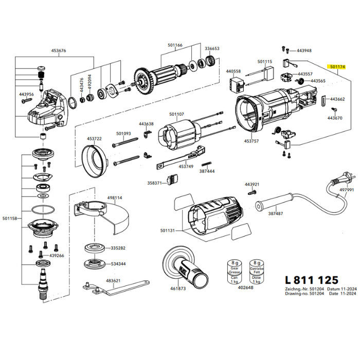 Escobillas para amoladora Flex L811 Ref 438.146N (501174)
