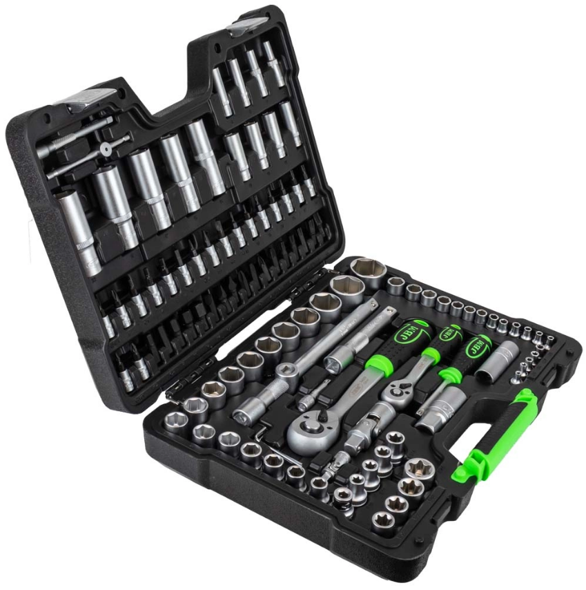 Maletín de Carraca 1/2" y 1/4" 108 Piezas | JBM