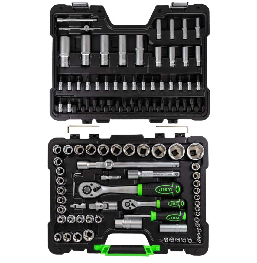 Maletín de Carraca 1/2" y 1/4" 108 Piezas | JBM