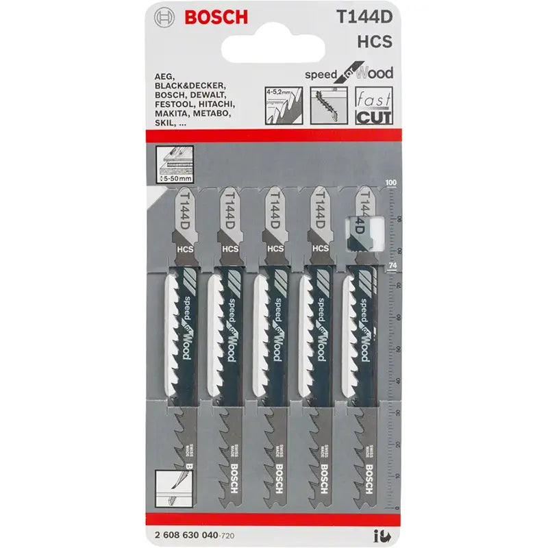 Juego de 5 Hojas de Sierra de Calar Bosch T 144 D Speed for Wood