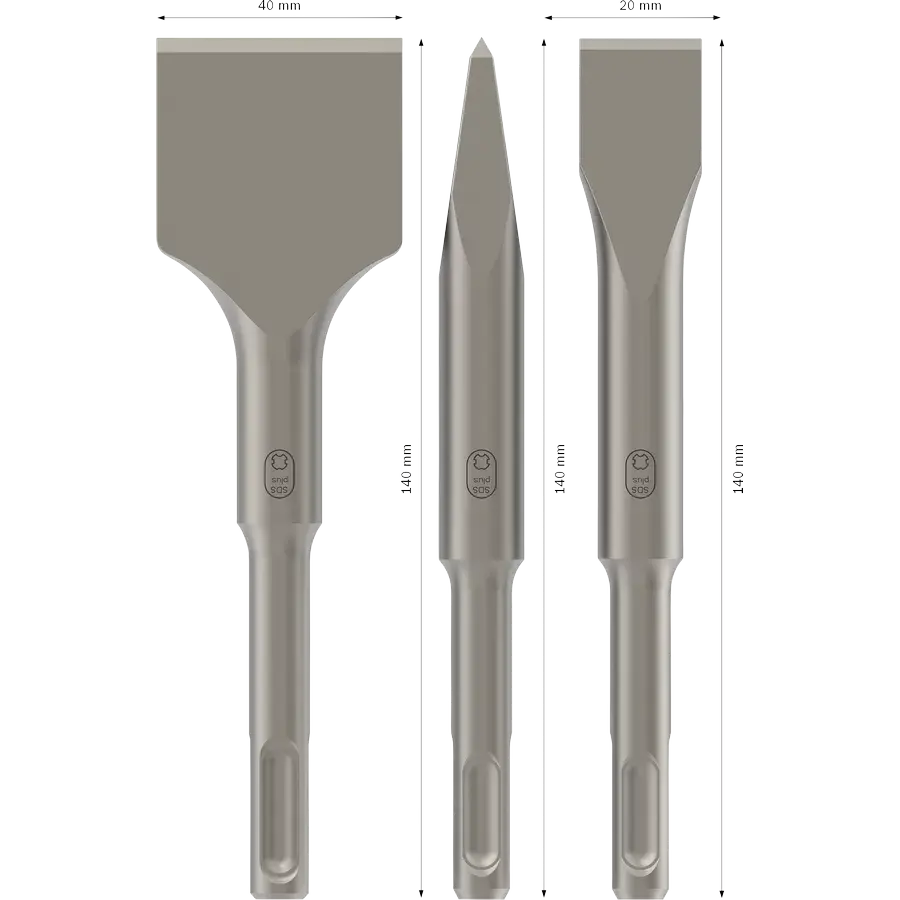 Set de 3 cinceles Bosch SDS plus-4C 140mm