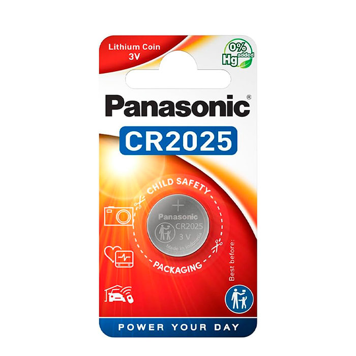 Blister 1 Pila de Botón Litio Panasonic 3V CR2025