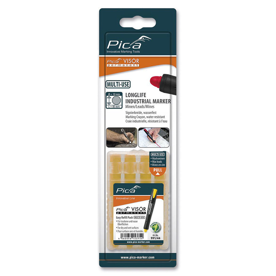 Estuche de 4 recambios amarillos para marcador Pica Visor 991/44