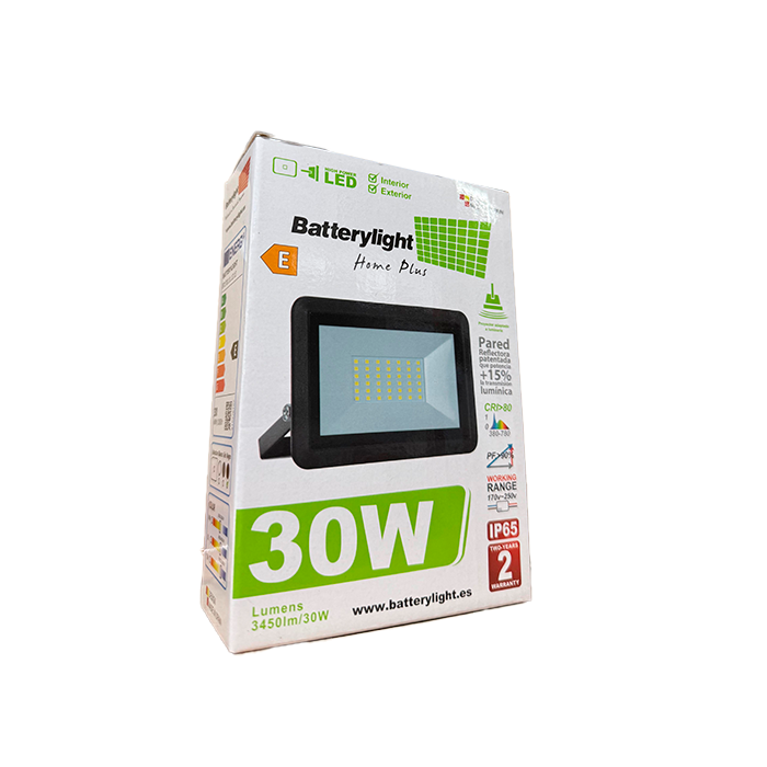Proyector IP65 Luz Fría 30W 3450Lm 5500ºK