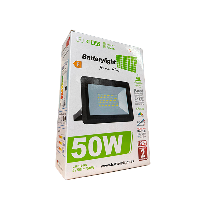 Proyector IP65 Luz Fría 50W 5750Lm 5500ºK