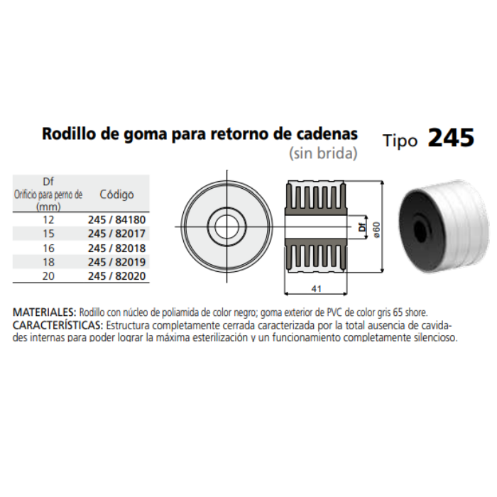 Rodillo Gomado 60X41  D20 C024582020