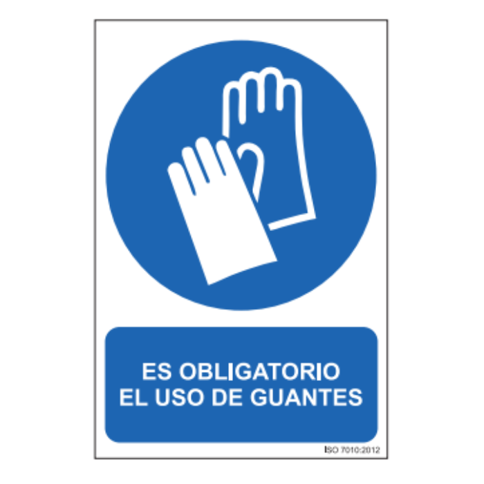 Señal PVC Uso Obligatorio de Guantes | 210 x 300 mm | Seguridad Laboral