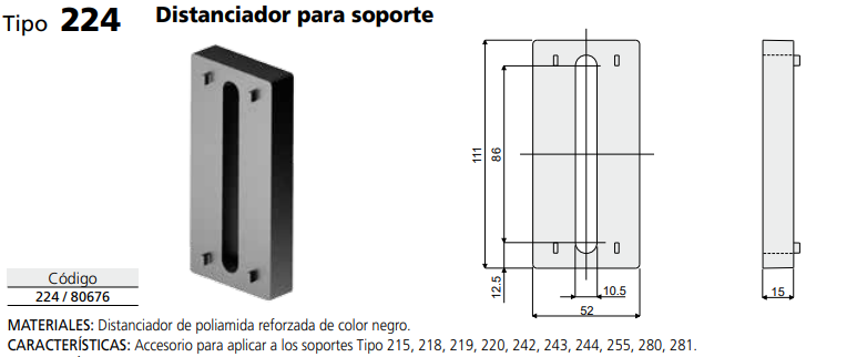 Separador para soporte 111X52 M10 C022480676