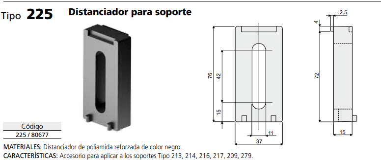 Separador para soporte 75X37  M10 C022580677