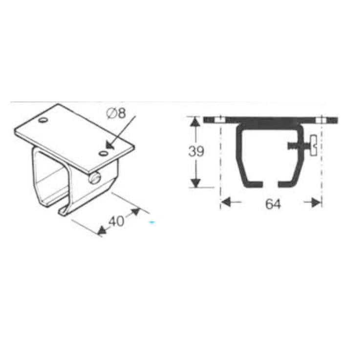 SOPORTE HORIZONTAL PERFIL P-100