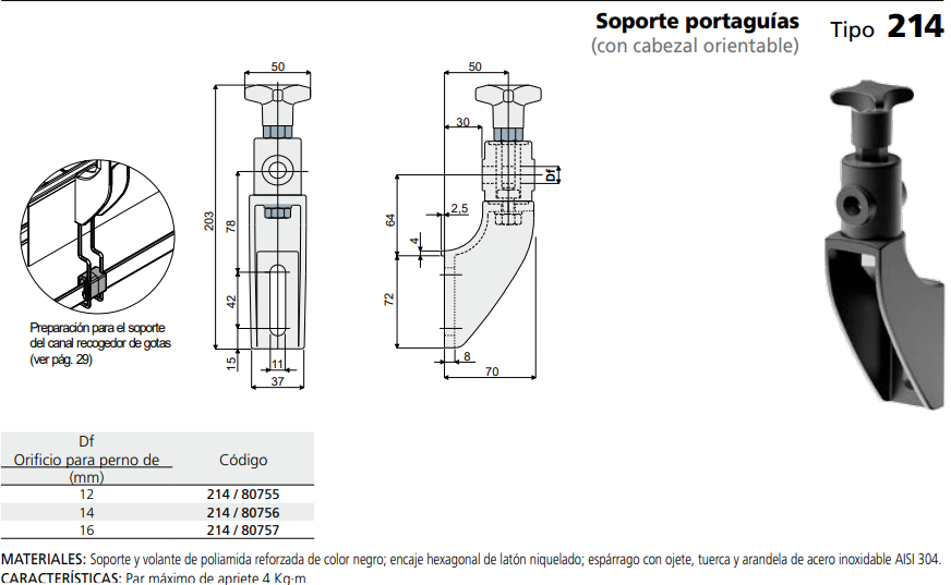 Soporte Barandilla D12 C021480755